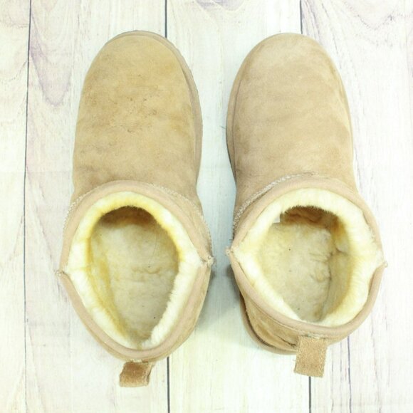 LL Bean Brown Suede Wicked Good Shearling Lined Slipper Ankle Boots Size 9 M - Picture 7 of 9